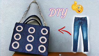 Creative Ways to Repurpose Your Old Jeans into Tote Bags  #diy #handbags