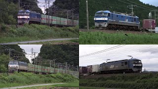 琵琶湖線 早朝の貨物列車ラッシュ (2020年7月2日)