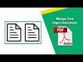 How to Place Two PDF Pages Side by Side on a Single Page using Adobe Acrobat Pro DC