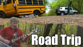 School Bus Gets Stuck In the Woods While Homeless Man Plays Electric Guitar