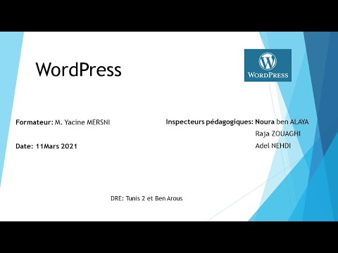 WordPress : Installation, Initiation, formulaire de contact