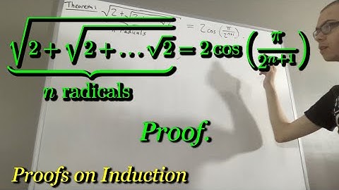 Prove that sqrt(2+sqrt(2+...sqrt(2))) = 2cos(pi / 2^n+1) (ILIEKMATHPHYSICS)