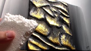 Amazing Textured Abstract Painting with Styrofoam