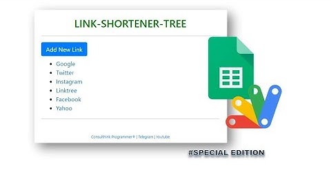 Google Apps Script - Link Shortener Like a Tree V.1 | Realtime Database in Google Sheets (Member)