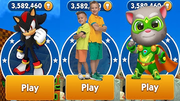 Vlad & Niki Run vs Talking Tom Hero Dash vs Sonic Dash - Android Gameplay