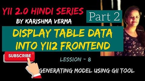Yii 2.0 in hindi Lession 8 - Display Table Data into Frontend (website)