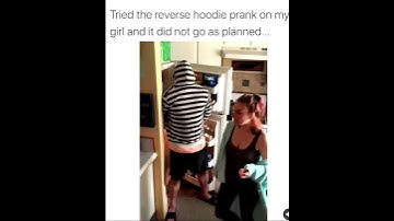 Thumbnail of Reverse hoodie prank GONE WRONG 😳 #shorts #funny