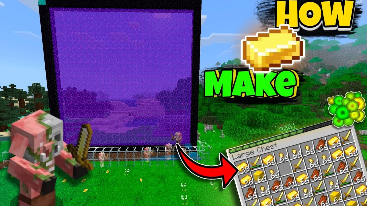 Minecraft PE 1.20 Easy Gold Farm || Minecraft PE Automatic gold farm || Minecraft simple gold Farm