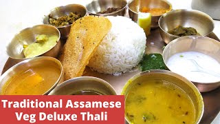 Eating Unlimited Thali | Food Challenge | World Best Cheap Veg Assamese Thali in India