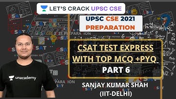L6: CSAT Test EXPRESS | TOP MCQs | PYQs |  UPSC CSE/IAS Prelims 2021 | Sanjay Kumar Shah