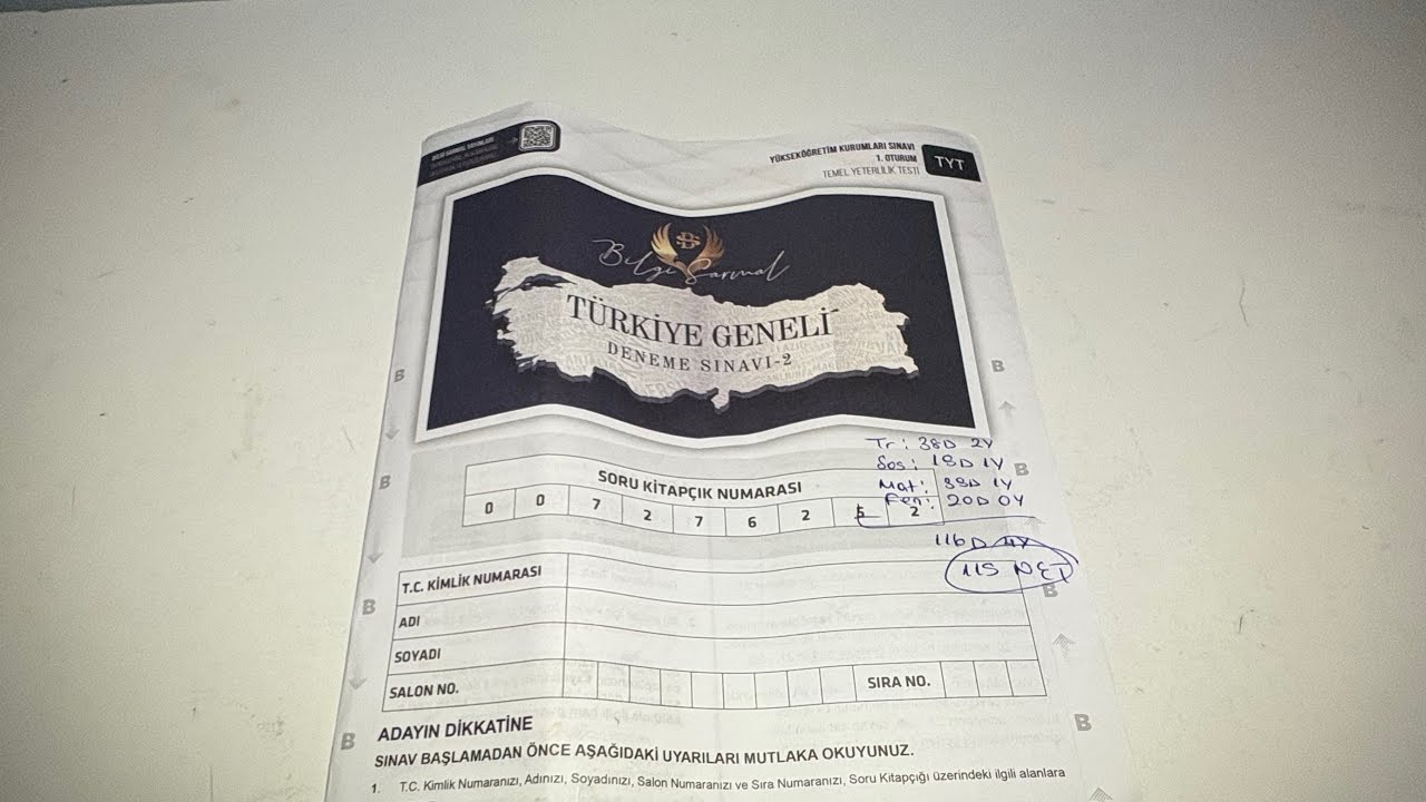 bilgi sarmal tyt-2 sonucum ve yorumum (sonunda 115!!!!)