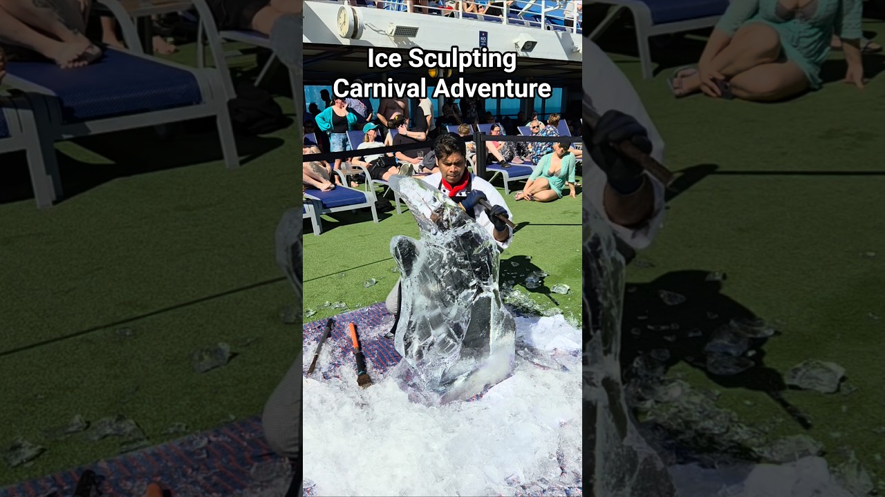 Ice Sculpting on Carnival Adventure #sculpture #fish cruise #short