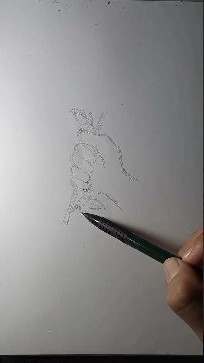 Menggambar tangan vs bunga mawar#shorts