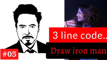 Draw Iron Man with Python ||  Avengers | 3 lines of python easy code | python for beginners #python