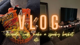 spooky 🧡 v l o g : bump update🫶🏾, making a spooky basket 🎃 decorate for fall 🍂, cook &amp; more ✨