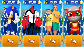 Sonic Dash vs Talking Tom Hero Dash vs Ben 10 Up To Speed vs Vlad & Niki Run Android Gameplay