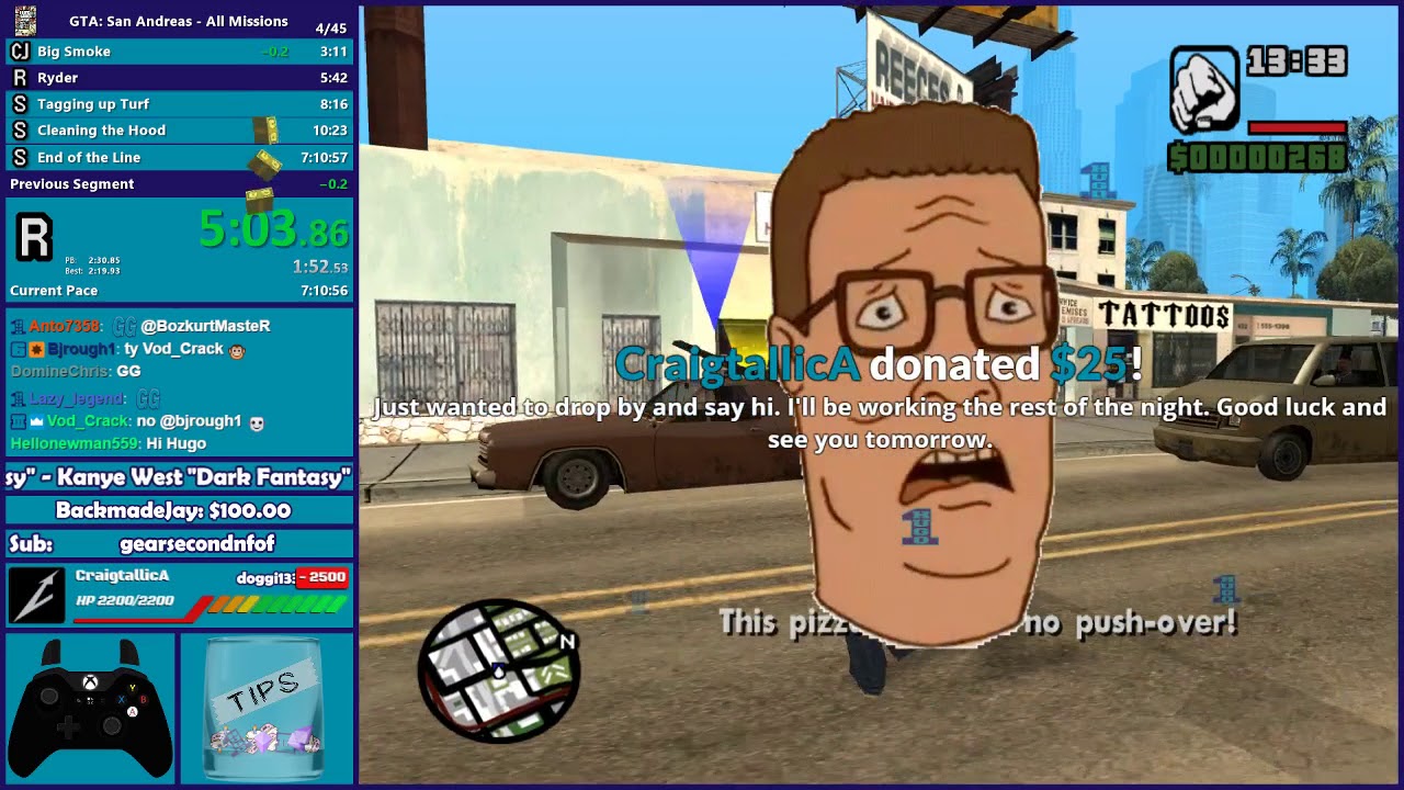 GTA San Andreas All Missions Speedrun (Partial) - Hugo_One Twitch ...