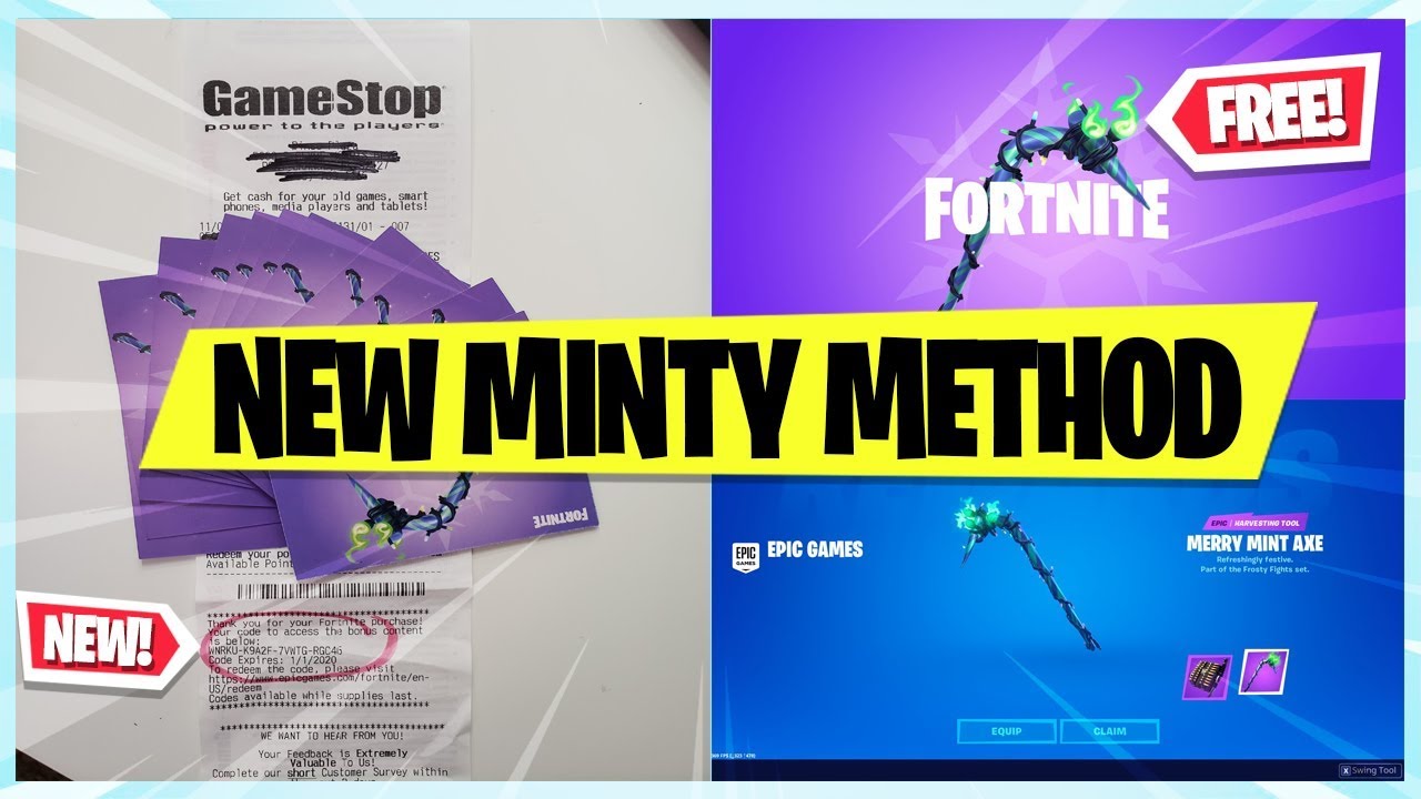 New How To Get Minty Pickaxe Codes From Gamestop New Unlimited Receipt Method Youtube