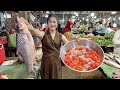 Market show: Buy chicken ovary and fish for cooking - Cooking with Sreypov
