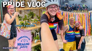 🌈 PRIDE Farmer&#39;s Market + a fun haul of goodies // &amp; PRIDE Group Ride 🌈