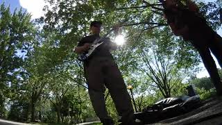IRON MAIDEN Busking in Parc Lafontaine, Montreal, July 31th 2023, with my awesome guitarist bf, Jo.