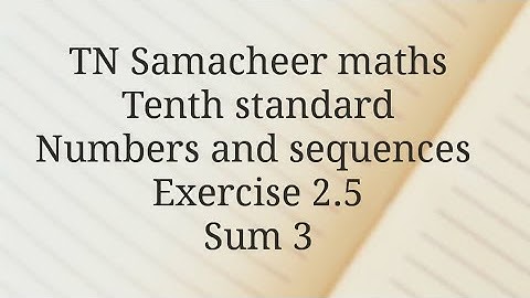TN Samacheer maths /Tenth /Numbers and sequences