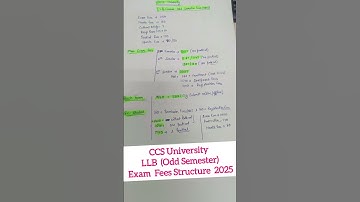 CCSU LLB (3 Year) odd semester exam form Fees Structure 2025 #ccsu #examform #feesstructure