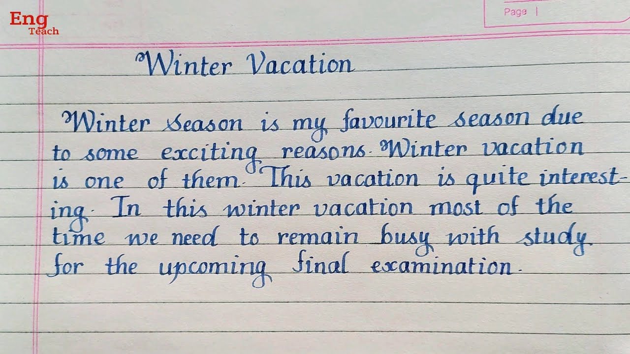 essay on winter vacation for class 6