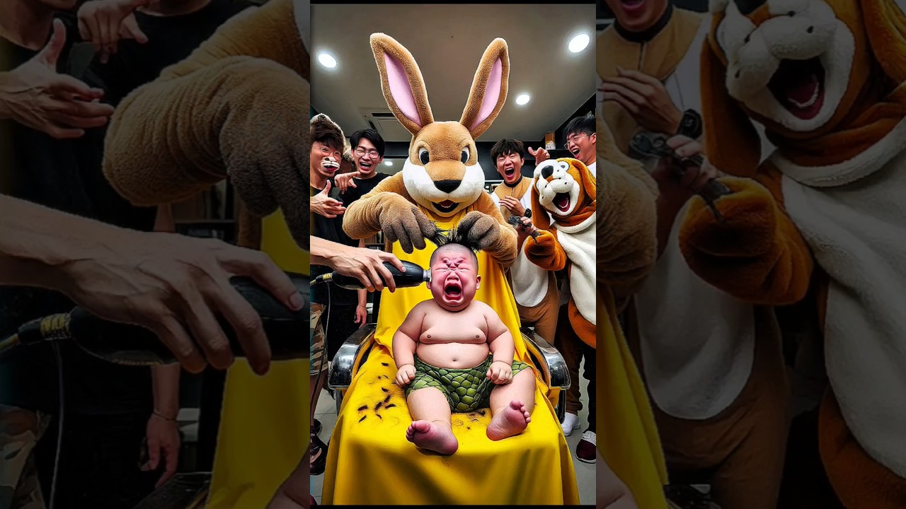 💥 Evolution of Dog : Rabbit man cutting babys hair in barbershop ✅️ 