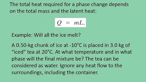 Ending phase and temperature of mixture of a solid and liquid substance