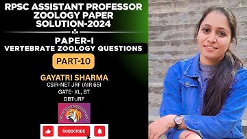RPSC Assistant Professor 2024 (PART-10) 🦎 Vertebrate Zoology | Complete Paper-1 Solutions