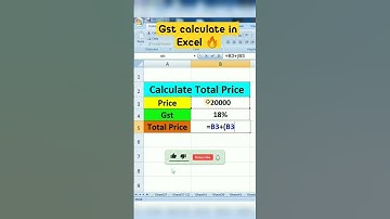 GST Calculate Formula in Advance  Excel 🔥🔥MS Excel Advance Tips Part- 78 🔥🔥 #excel #shorts #ytshorts