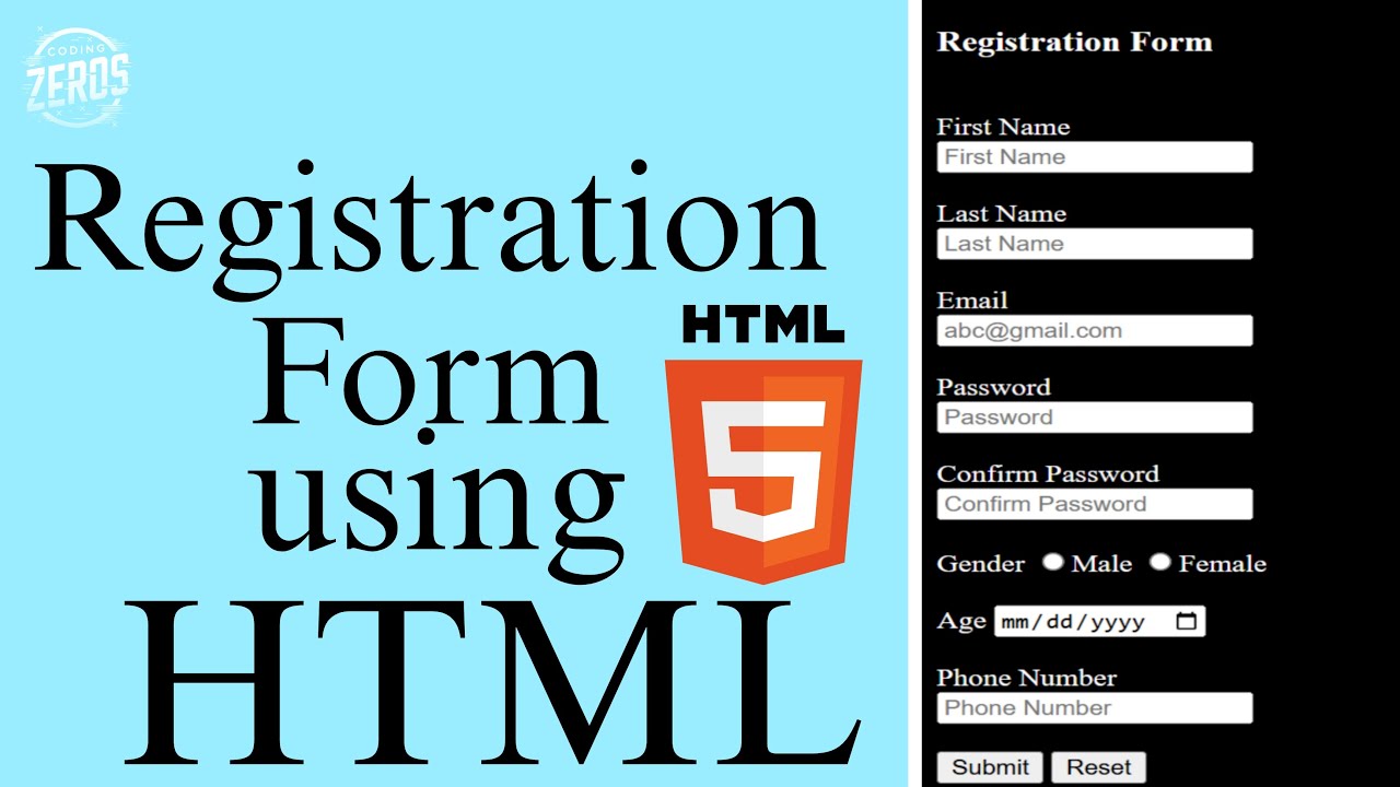How to Create a Registration Form Using HTML – Step-by-Step Tutorial ...