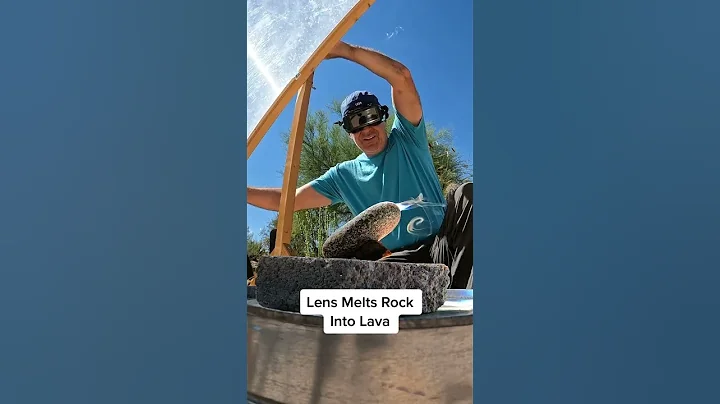 Giant lens melts rock into lava 😱#Minecraft #Geology #Solar #Obsidian #Physics #light