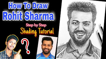 How To Draw Rohit Sharma Drawing l Step by Step Shading Tutorial for Beginners l Part - 2