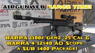 Barra 1100z Gen2 .25 Cal Regulated Pcp Airgun With Barra 4-12x40 - Ao Scope - Sub $400 Package!