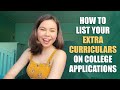 HOW TO LIST EXTRACURRICULARS ON COLLEGE APPLICATIONS - Keywords, Example Descriptions, & Categories