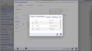 TylerSIS - Adding Standards to an Existing Assignment