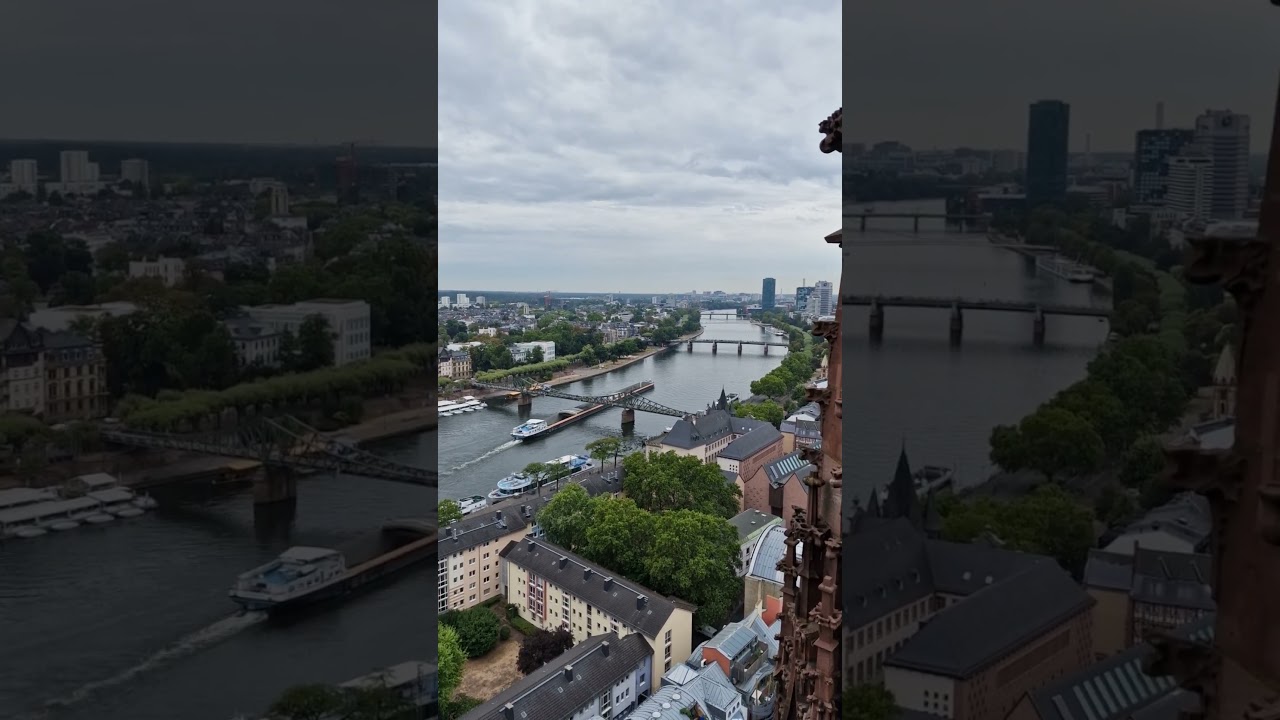 Frankfurt top view Main river | Germany 