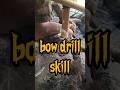 bow drill using a forked dry wood fire board #firemaking #bushcraft #primitivefire