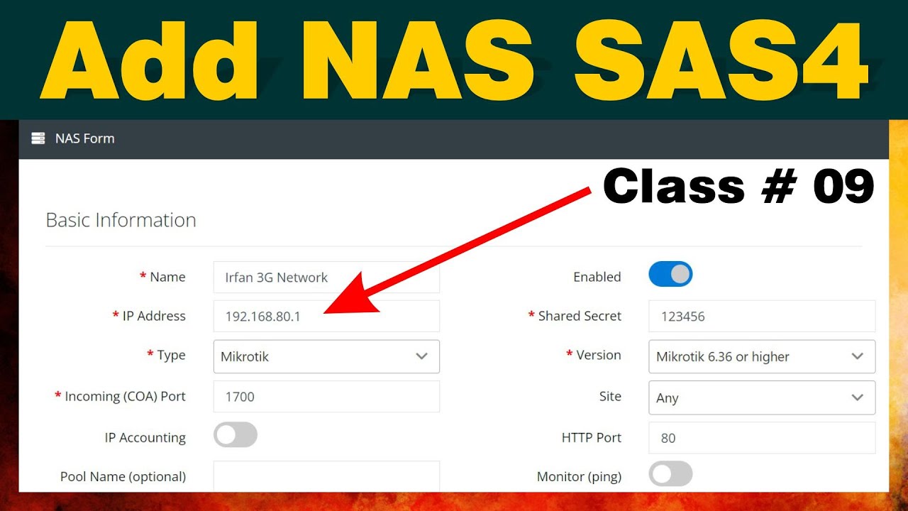 How To Add NAS SAS4 Radius Server | For Link Mikrotik Routerboard  | Class # 09