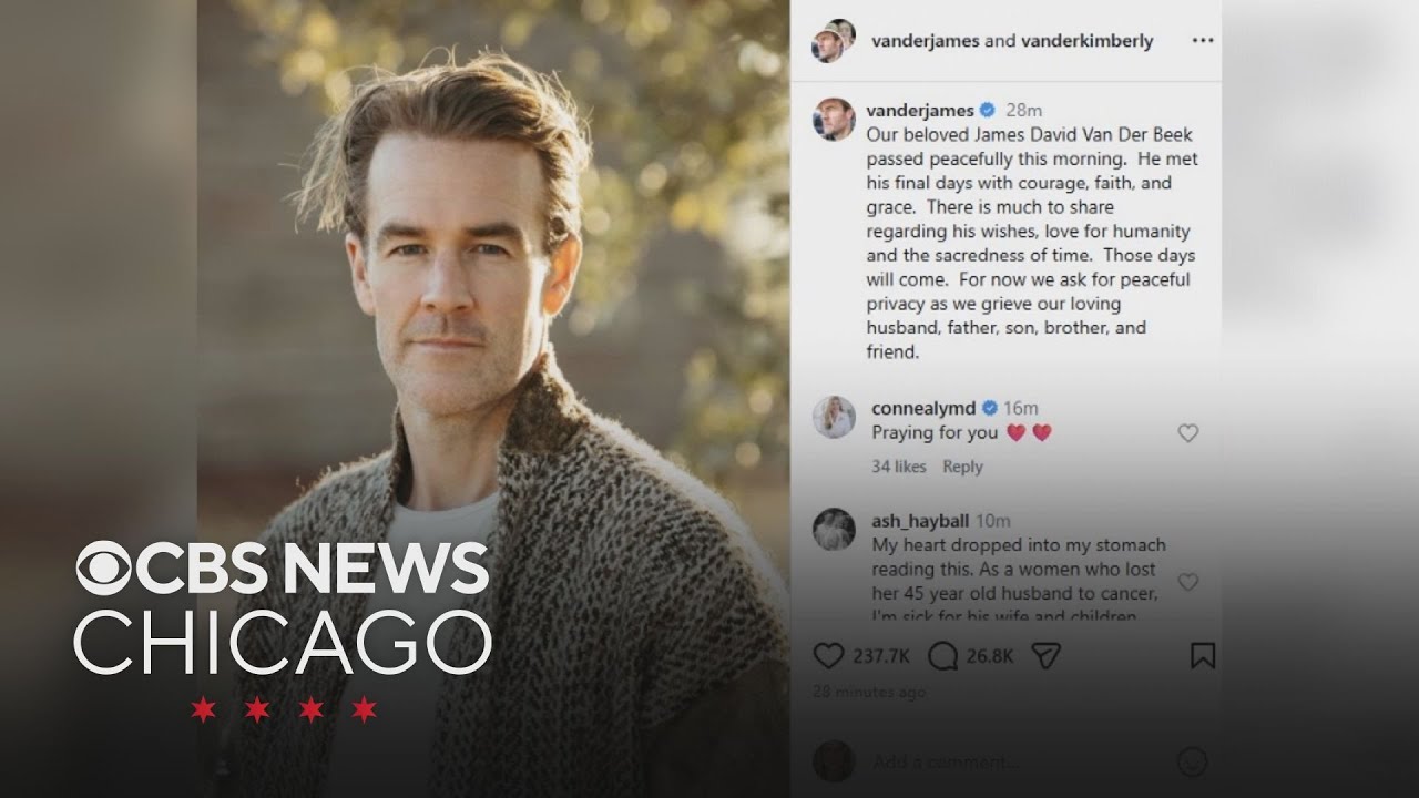 James Van Der Beek dies at 48 after colorectal cancer battle