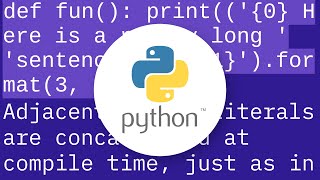 Wrap long lines in Python