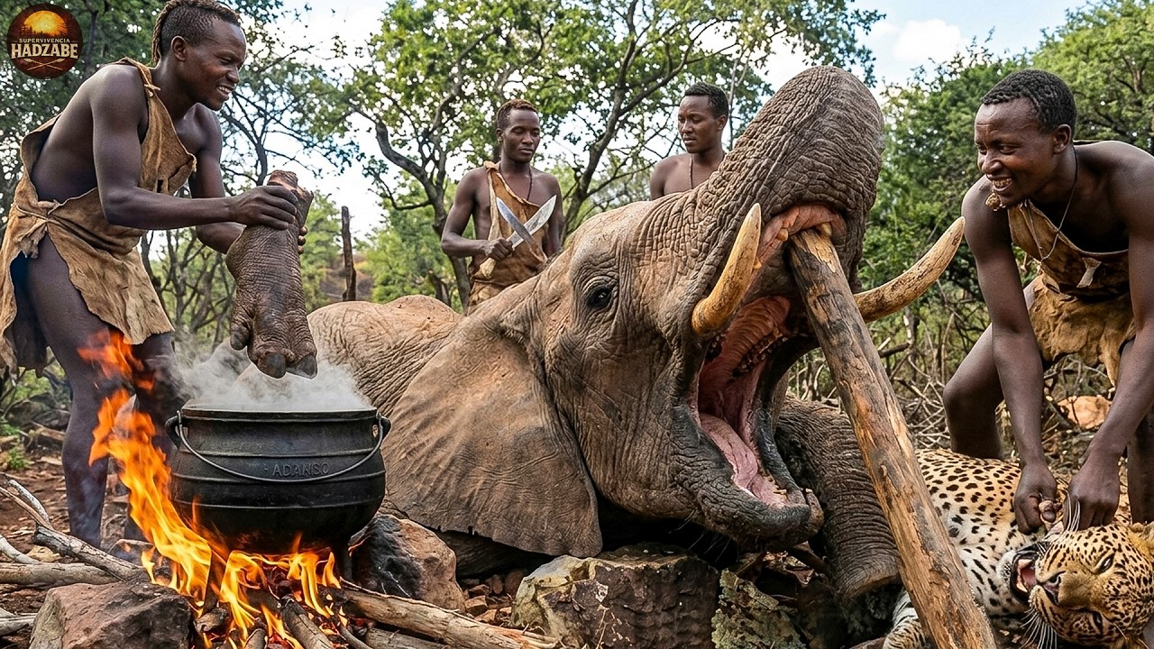 Survival Hunting and Dangerous Encounters with African Elephants with the Hadzabe Tribe