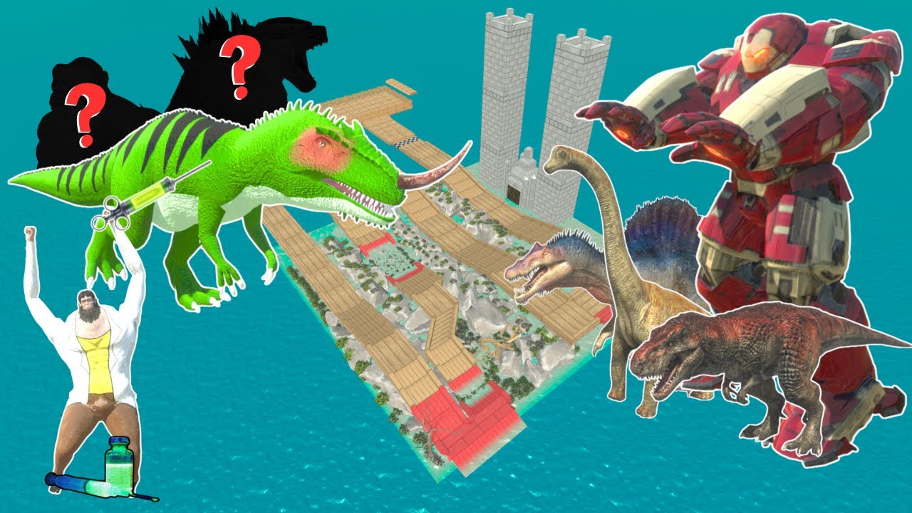 Dinosaurs Escape From Mutant Giganotosaurus - Animal Revolt Battle Simulator