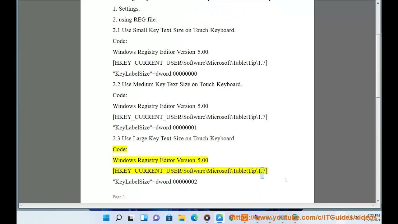 Change Key Text Size on Touch Keyboard in Windows 11 YouTube