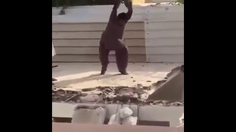 Man With Sledgehammer Falls Through Hole