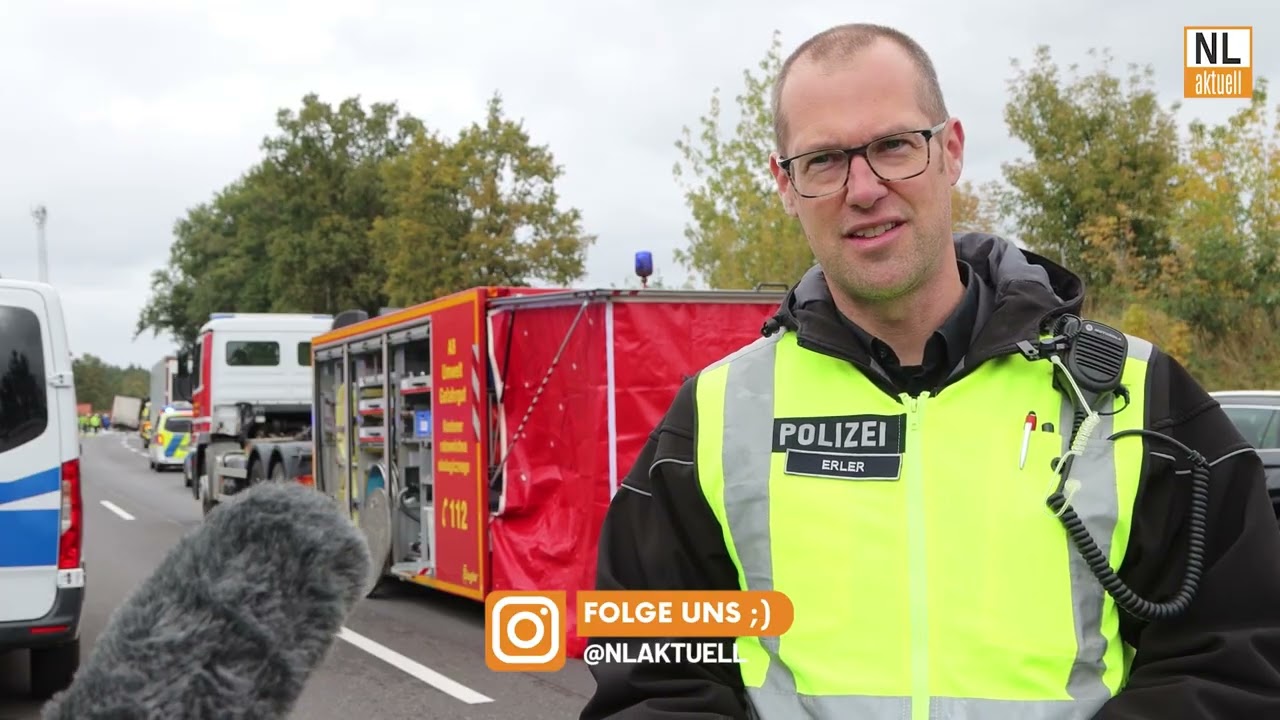 Lübbenau | Tödlicher LKW-Unfall auf A13, Großeinsatz & Vollsperrung
