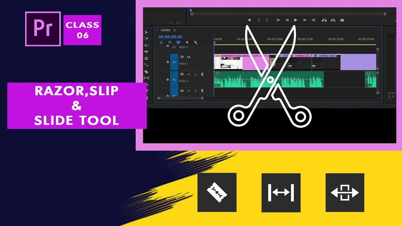 ADOBE PREMIERE PRO || CLASS : 06| HOW TO USE RAZOR ,SLIP & SLIDE TOOLS ...