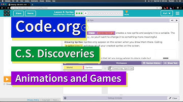 Sprites Lesson 6.4 Code.org Tutorial with Answers - Unit 3 Animation and Games CS Discoveries